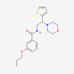 molecular formula C20H26N2O3S B11343363 N-[2-(morpholin-4-yl)-2-(thiophen-2-yl)ethyl]-3-propoxybenzamide 