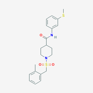 1-[(2-methylbenzyl)sulfonyl]-N-[3-(methylsulfanyl)phenyl]piperidine-4-carboxamide