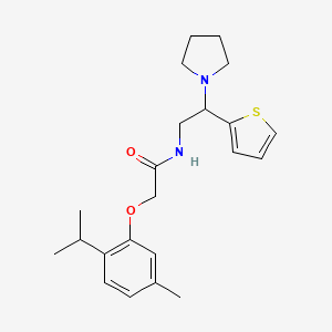 2-[5-methyl-2-(propan-2-yl)phenoxy]-N-[2-(pyrrolidin-1-yl)-2-(thiophen-2-yl)ethyl]acetamide