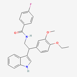 N-[2-(4-ethoxy-3-methoxyphenyl)-2-(1H-indol-3-yl)ethyl]-4-fluorobenzamide