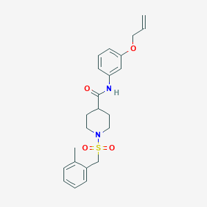 molecular formula C23H28N2O4S B11343463 1-[(2-methylbenzyl)sulfonyl]-N-[3-(prop-2-en-1-yloxy)phenyl]piperidine-4-carboxamide 