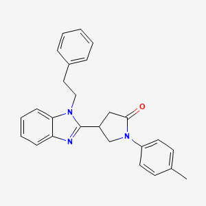 molecular formula C26H25N3O B11343476 1-(4-methylphenyl)-4-[1-(2-phenylethyl)-1H-benzimidazol-2-yl]pyrrolidin-2-one 