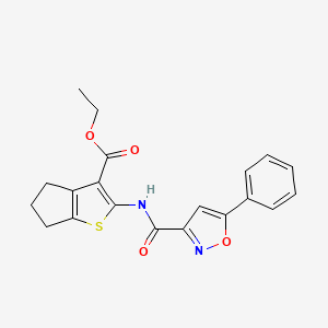 molecular formula C20H18N2O4S B11343505 ethyl 2-{[(5-phenyl-1,2-oxazol-3-yl)carbonyl]amino}-5,6-dihydro-4H-cyclopenta[b]thiophene-3-carboxylate 