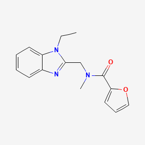 molecular formula C16H17N3O2 B11343514 N-[(1-ethyl-1H-benzimidazol-2-yl)methyl]-N-methylfuran-2-carboxamide 