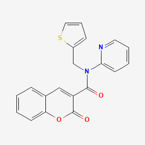 2-oxo-N-(pyridin-2-yl)-N-(thiophen-2-ylmethyl)-2H-chromene-3-carboxamide