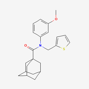 molecular formula C23H27NO2S B11343552 N-(3-Methoxyphenyl)-N-[(thiophen-2-YL)methyl]adamantane-1-carboxamide 