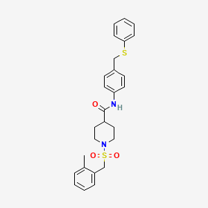 1-[(2-methylbenzyl)sulfonyl]-N-{4-[(phenylsulfanyl)methyl]phenyl}piperidine-4-carboxamide