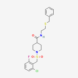 N-[2-(benzylsulfanyl)ethyl]-1-[(2-chloro-6-fluorobenzyl)sulfonyl]piperidine-4-carboxamide