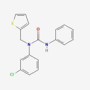 molecular formula C18H15ClN2OS B11343589 1-(3-Chlorophenyl)-3-phenyl-1-(thiophen-2-ylmethyl)urea 