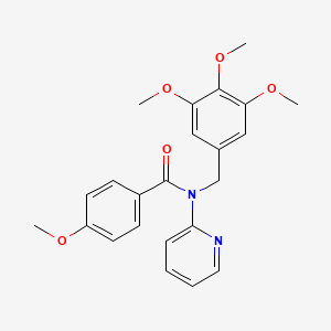 molecular formula C23H24N2O5 B11343610 4-methoxy-N-(pyridin-2-yl)-N-(3,4,5-trimethoxybenzyl)benzamide 