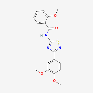 molecular formula C18H17N3O4S B11343617 N-[3-(3,4-dimethoxyphenyl)-1,2,4-thiadiazol-5-yl]-2-methoxybenzamide 