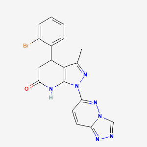 4-(2-bromophenyl)-3-methyl-1-([1,2,4]triazolo[4,3-b]pyridazin-6-yl)-4,5-dihydro-1H-pyrazolo[3,4-b]pyridin-6-ol