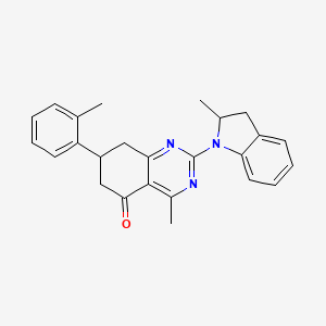 4-methyl-2-(2-methyl-2,3-dihydro-1H-indol-1-yl)-7-(2-methylphenyl)-7,8-dihydroquinazolin-5(6H)-one