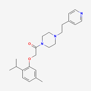 molecular formula C23H31N3O2 B11343684 2-[5-Methyl-2-(propan-2-yl)phenoxy]-1-{4-[2-(pyridin-4-yl)ethyl]piperazin-1-yl}ethanone 