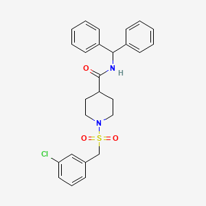 1-[(3-chlorobenzyl)sulfonyl]-N-(diphenylmethyl)piperidine-4-carboxamide