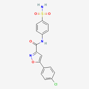 5-(4-chlorophenyl)-N-(4-sulfamoylphenyl)-1,2-oxazole-3-carboxamide