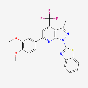 1-(1,3-benzothiazol-2-yl)-6-(3,4-dimethoxyphenyl)-3-methyl-4-(trifluoromethyl)-1H-pyrazolo[3,4-b]pyridine