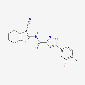 N-(3-cyano-4,5,6,7-tetrahydro-1-benzothiophen-2-yl)-5-(3-fluoro-4-methylphenyl)-1,2-oxazole-3-carboxamide