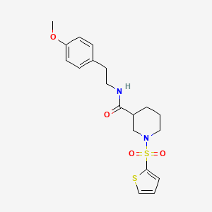 molecular formula C19H24N2O4S2 B11343752 N-[2-(4-methoxyphenyl)ethyl]-1-(thiophen-2-ylsulfonyl)piperidine-3-carboxamide 