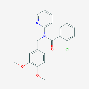 molecular formula C21H19ClN2O3 B11343755 2-chloro-N-(3,4-dimethoxybenzyl)-N-(pyridin-2-yl)benzamide 