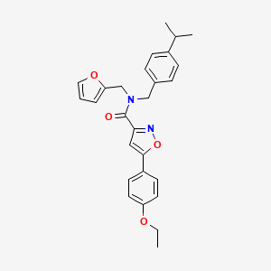 molecular formula C27H28N2O4 B11343757 5-(4-ethoxyphenyl)-N-(furan-2-ylmethyl)-N-[4-(propan-2-yl)benzyl]-1,2-oxazole-3-carboxamide 