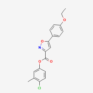 molecular formula C19H16ClNO4 B11343771 4-Chloro-3-methylphenyl 5-(4-ethoxyphenyl)-1,2-oxazole-3-carboxylate 