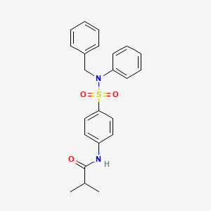 molecular formula C23H24N2O3S B11343800 N-{4-[benzyl(phenyl)sulfamoyl]phenyl}-2-methylpropanamide 