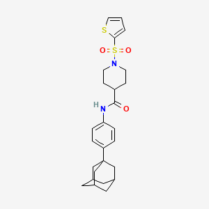 molecular formula C26H32N2O3S2 B11343801 N-[4-(Adamantan-1-YL)phenyl]-1-(thiophene-2-sulfonyl)piperidine-4-carboxamide 