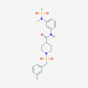 molecular formula C22H29N3O5S2 B11343811 1-[(3-methylbenzyl)sulfonyl]-N-{3-[methyl(methylsulfonyl)amino]phenyl}piperidine-4-carboxamide 