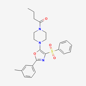 molecular formula C24H27N3O4S B11343829 1-{4-[2-(3-Methylphenyl)-4-(phenylsulfonyl)-1,3-oxazol-5-yl]piperazin-1-yl}butan-1-one 