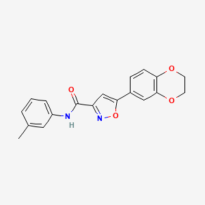 molecular formula C19H16N2O4 B11343837 5-(2,3-dihydro-1,4-benzodioxin-6-yl)-N-(3-methylphenyl)-1,2-oxazole-3-carboxamide 