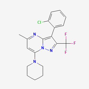 3-(2-Chlorophenyl)-5-methyl-7-(piperidin-1-yl)-2-(trifluoromethyl)pyrazolo[1,5-a]pyrimidine