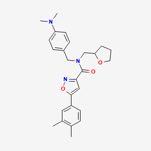 N-[4-(dimethylamino)benzyl]-5-(3,4-dimethylphenyl)-N-(tetrahydrofuran-2-ylmethyl)-1,2-oxazole-3-carboxamide