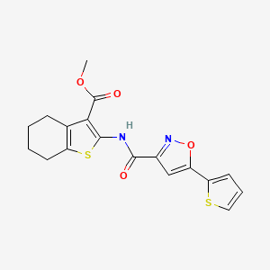 molecular formula C18H16N2O4S2 B11343885 Methyl 2-({[5-(thiophen-2-yl)-1,2-oxazol-3-yl]carbonyl}amino)-4,5,6,7-tetrahydro-1-benzothiophene-3-carboxylate 