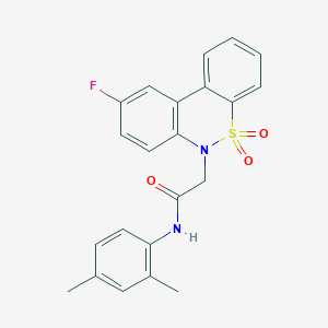 N-(2,4-dimethylphenyl)-2-(9-fluoro-5,5-dioxido-6H-dibenzo[c,e][1,2]thiazin-6-yl)acetamide