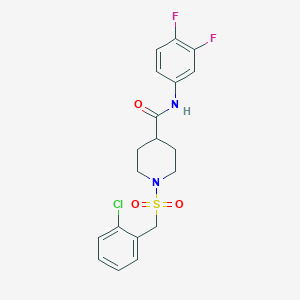 molecular formula C19H19ClF2N2O3S B11343905 1-[(2-chlorobenzyl)sulfonyl]-N-(3,4-difluorophenyl)piperidine-4-carboxamide 