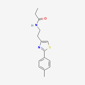 molecular formula C15H18N2OS B11343934 N-{2-[2-(4-methylphenyl)-1,3-thiazol-4-yl]ethyl}propanamide 