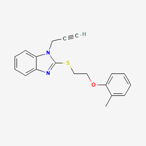 molecular formula C19H18N2OS B11343936 2-{[2-(2-methylphenoxy)ethyl]sulfanyl}-1-(prop-2-yn-1-yl)-1H-benzimidazole 