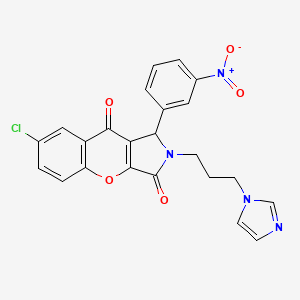 molecular formula C23H17ClN4O5 B11343947 7-chloro-2-[3-(1H-imidazol-1-yl)propyl]-1-(3-nitrophenyl)-1,2-dihydrochromeno[2,3-c]pyrrole-3,9-dione 