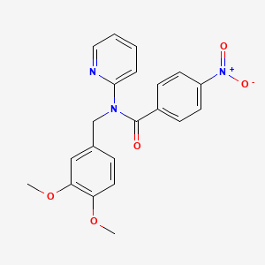 molecular formula C21H19N3O5 B11343959 N-(3,4-dimethoxybenzyl)-4-nitro-N-(pyridin-2-yl)benzamide 