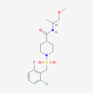 molecular formula C17H24ClFN2O4S B11344004 1-[(2-chloro-6-fluorobenzyl)sulfonyl]-N-(1-methoxypropan-2-yl)piperidine-4-carboxamide 