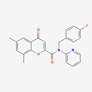 N-(4-fluorobenzyl)-6,8-dimethyl-4-oxo-N-(pyridin-2-yl)-4H-chromene-2-carboxamide