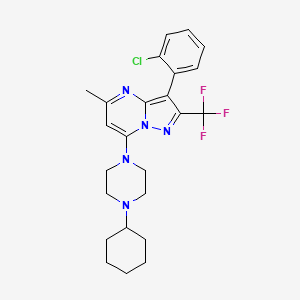 molecular formula C24H27ClF3N5 B11344033 3-(2-Chlorophenyl)-7-(4-cyclohexylpiperazin-1-yl)-5-methyl-2-(trifluoromethyl)pyrazolo[1,5-a]pyrimidine 