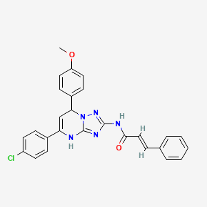 (2E)-N-[5-(4-chlorophenyl)-7-(4-methoxyphenyl)-4,7-dihydro[1,2,4]triazolo[1,5-a]pyrimidin-2-yl]-3-phenylprop-2-enamide