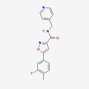 5-(3-fluoro-4-methylphenyl)-N-(pyridin-4-ylmethyl)-1,2-oxazole-3-carboxamide