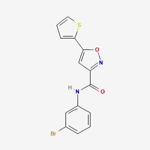 molecular formula C14H9BrN2O2S B11344078 N-(3-bromophenyl)-5-(thiophen-2-yl)-1,2-oxazole-3-carboxamide 