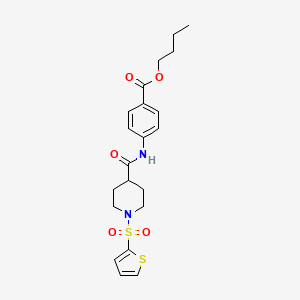 molecular formula C21H26N2O5S2 B11344080 Butyl 4-({[1-(thiophen-2-ylsulfonyl)piperidin-4-yl]carbonyl}amino)benzoate 