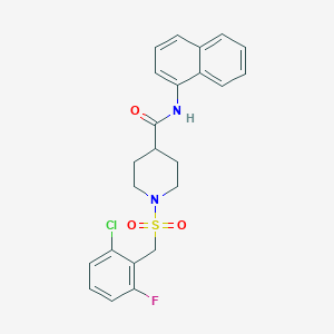 molecular formula C23H22ClFN2O3S B11344103 1-[(2-chloro-6-fluorobenzyl)sulfonyl]-N-(naphthalen-1-yl)piperidine-4-carboxamide 