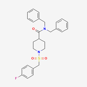 N,N-dibenzyl-1-[(4-fluorobenzyl)sulfonyl]piperidine-4-carboxamide