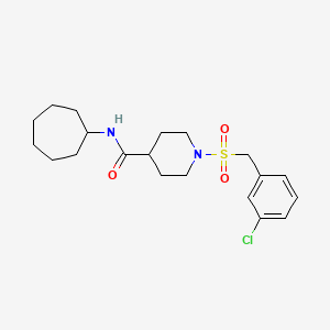 1-[(3-chlorobenzyl)sulfonyl]-N-cycloheptylpiperidine-4-carboxamide